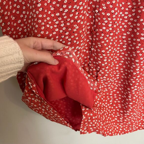 Rails Red Floral Daisies Dress Size Large - Picture 7 of 11